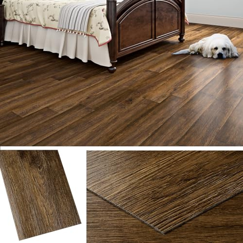 Livelynine Tjockt Vinylgolv Självhäftande Träoptik Brun 90x15CM Självhäftande Trä Mörk 36-bit Kakel Golv Badrum Kök