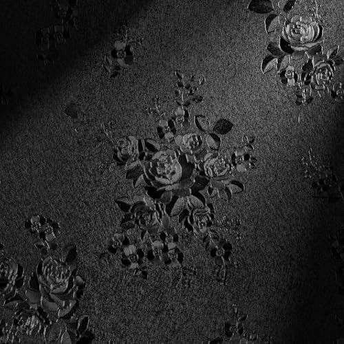 Erfoni Black Peel and Stick Wallpaper Black Floral Embossed Contact Paper 17.7inch×393.7inch Removable Textured Flower Wallpaper Self Adhesive Thicken Accent Wall Countertops Wall Paper