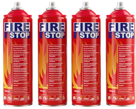 AmzBoom Fire Extinguisher 4-Pack with Mount Brackets，Portable for Home, Kitchen, Car, Boat，BBQ -Multi-Purpose Fire Protection