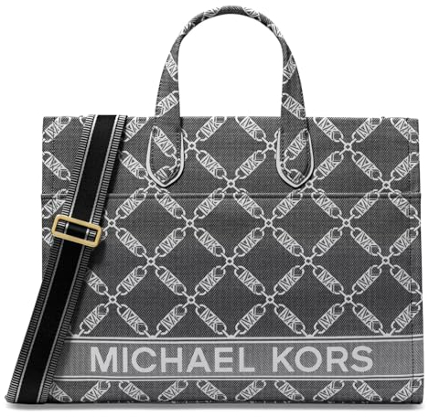 Michael Kors Gigi Große Tragetasche, Schwarz/Optic White, Schwarz / Weiß