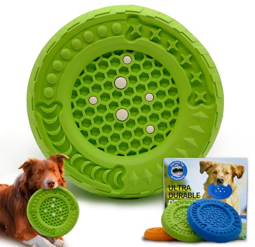 AHYDFSR Hundespielzeug, Kauspielzeug Hund Fast Unzerstörbar, Große Hunde Naturkautschuk Kauspielzeug, Interaktives kauknochen Hunde Spielzeug, Für Große Mittelgroße Hunde und Welpen, Grün