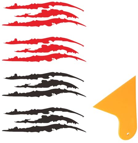 QEDBOJE 4 Pack Monster Claw Auto Wasserdicht Vinyl Aufkleber Autoaufkleber Dekoration Aufkleber Auto Lichtaufkleber Monster Claw Autoaufkleber