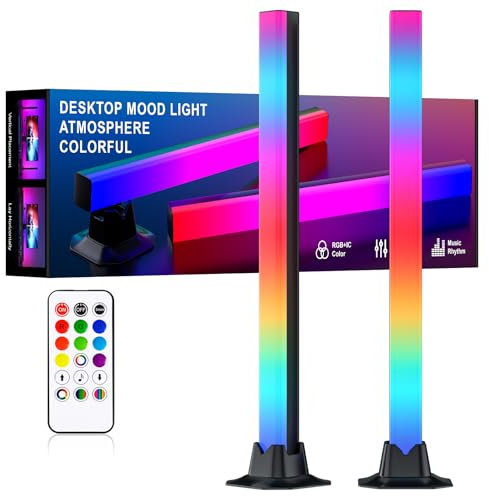 MIWATT 42CM Barra de Luz LED RGB Lámpara, Arco Iris Inteligente Torre de Iluminación Starter Kit con Mando a Distancia para PC, TV, Sala de Juegos y Copmuter Case