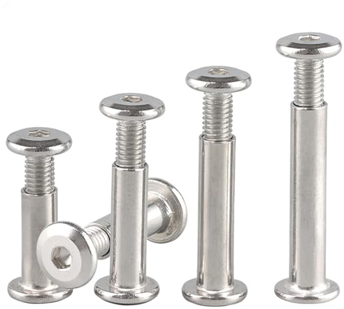 SHUNCHG 10piezas Tornillos de Conexión para Muebles M3x12mm Tornillos de Manguito Acero Inoxidable A2 V2A,Conector para Muebles, Armarios,Tablas de Madera