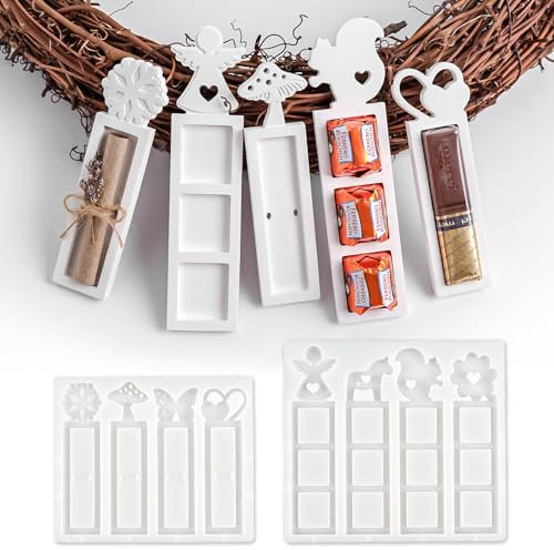 YODOYO 2 Stücke Silikonform valentinstag Pralinenschachtel, Silikonform Ostern Geldgeschenk, Silikon Gießform Ostern,Gipsformen zum Gießen, Silikonformen Gießformen Ostern Pralinenschachtel
