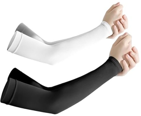 Makoto Nobu 2 pares Mangas de Compresión de Brazos, Unisex Elástica Mangas de Protección Solar UPF 50+, Cubrir Tatuaje, Cool Arm Cover para Fútbol, ​​Golf, Voleibol, Ciclismo y Baloncesto