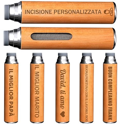 Posacenere Portatile Personalizzato con Incisione di Testo Nome Logo, Portacenere Portatile da Tasca, Mini Posacenere Tascabile a Colonna, per Viaggi Gite, Regalo per Papà Marit Uomo (Marrone chiaro)