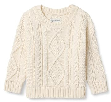 Amazon Essentials x Sofia Grainge Maglione Girocollo con Trecce Bambini e ragazzi, Avorio, 3 anni
