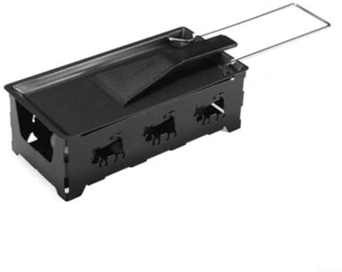 Niceminiwall Portable Non-Stick Cheese Raclette Grill Set Carbon Steel Mini Melting Tray With Spatula Indoor Outdoor Fondue Cookware For Dining Table