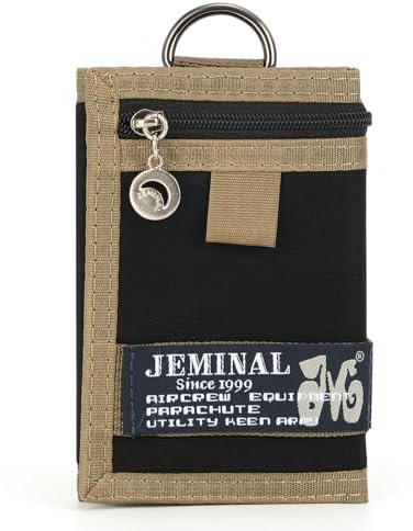 BWBIKE Men's Tri-fold Canvas Wallet, Boy Outdoor Keychain Wallets, Compact Design for Everyday Use, Sports & Travel
