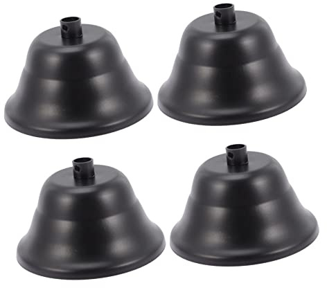 DECOMELODY Rosace de Plafond en Fer Noir pour Lustres Rétro Européens, Plaque de Recouvrement du Lustre Facile à Démonter, Auvent Léger Élégant 4 Pièces