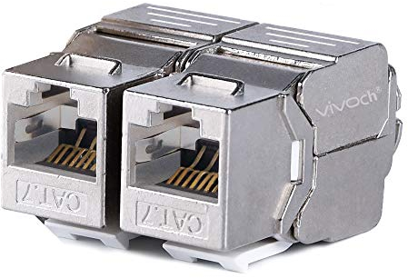 5 Pcs Cat7 Keystone Jack, Cat7 RJ45 FTP tool-less tipo in lega di zinco schermato modulo Keystone jack Adapter 10 Gigabit Modular jack