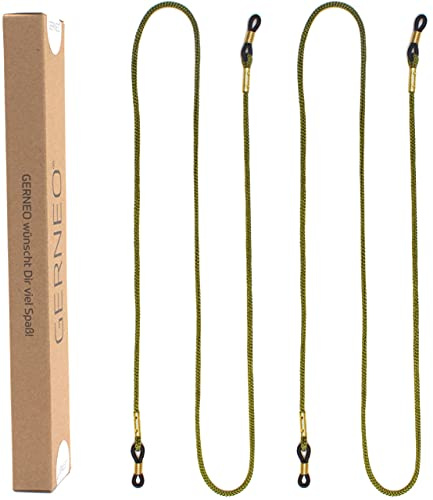 GERNEO® - London - cinturino per occhiali in tessuto di alta qualità - cavo per occhiali unisex extra per occhiali da sole e da lettura - vari colori (verde)