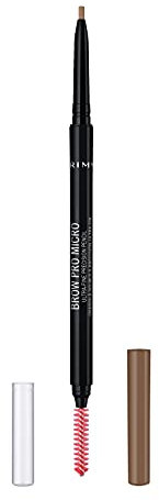 Rimmel London Brow Pro Micro Ultra-Fine Precision Pencil & Brush, Natural-looking Defined Brows, Blonde, 0.03 g