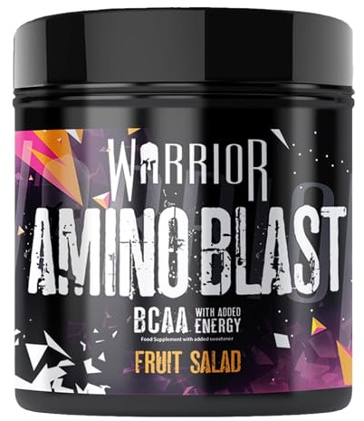Warrior Amino Blast BCAA Powder 270g – Fruit Salad Flavour, BCAA Supplement for Muscle Recovery, Energy, Endurance, Hydration, Pre & Post Workout Nutrition - Fruit Salad