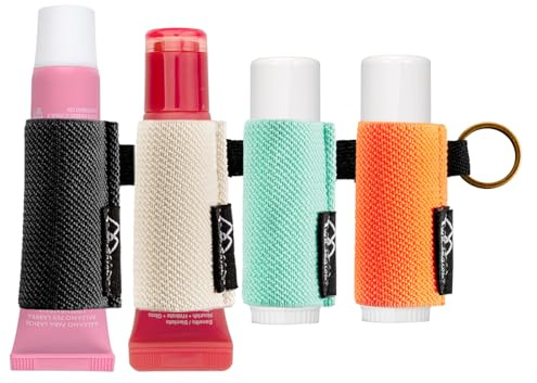 WK IEASON Lip Balm Holder Keychain for LANEIGE, Summer Fridays, Small Christmas Gifts Stocking Stuffers for Teen Girls, Lip Gloss Holder Compatible With Chapstick, Burt's Bees Elastic Lipstick Holder