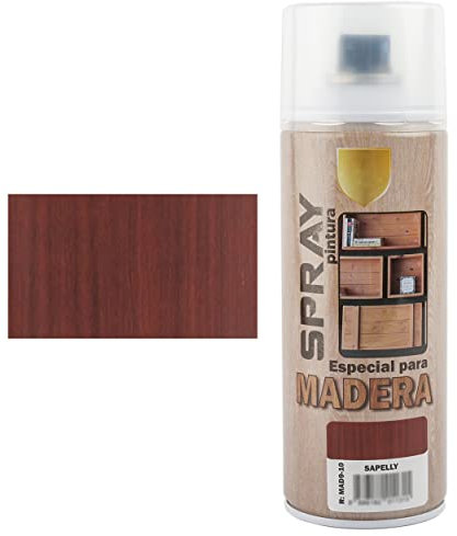 H HANSEL HOME Barniz Spray Especial para Madera - Acabado Madera Sapelly 400ml
