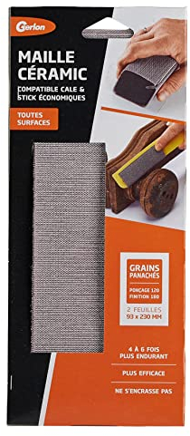 Gerlon 2 Papier Abrasif - Papier de Verre Super Resistant - Maille Ceramic Grain 93 230 MM Grain 120 & 180, Neutre, (ADP2MP)