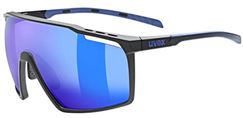 uvex mtn perform - Sportbrille für Damen und Herren - beschlagfrei - druckfreier Sitz & perfekter Halt - black-blue matt/blue - one size