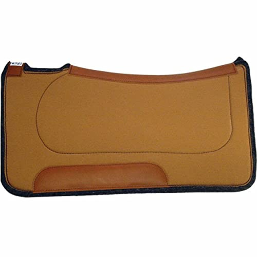 Diamond Wool Contoured Felt Ranch Western Saddle Pad for Horses 30x30-1/2 Thickness, Tan