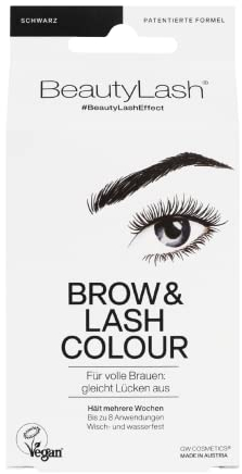 BeautyLash BROW & LASH COLOUR – gleicht Lücken aus für volle Brauen und intensiv schwarze Wimpern – Vegan, wisch- und wasserfest – Hält bis zu 6 Wochen – 7 ml
