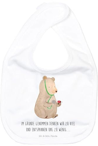 Mr. & Mrs. Panda Organic Babylätzchen Bär Arzt - Geschenk, Teddy, Baby Lätzchen, Klettlätzchen, Professorin, Professor, Teddybär, Geschenk für