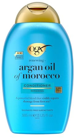 OGX Argan Oil of Morocco Conditioner 385 ml, regenerierende Haarspülung repariert Haarschäden sichtbar bereits nach der ersten Anwendung, Haarpflege Spülung mit Arganöl für geschädigtes Haar
