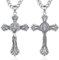 AEONSLOVE Kreuz Halskette Herren Silber 925 Kreuz Kette Damen Jesus Kreuzkette Silber Herren Benedikt Kreuz Anhänger Kruzifix Heilige Benedikt Medaille Christlicher Schmuck Katholischer Geschenke