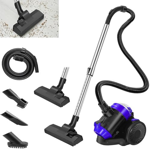 Zyklon-Staubsauger 1000W Staubsauger ohne Beutel, Bodenstaubsauger mit Zyklontechnologie, Leistungsstark, Kompakt und Leicht, Staubsaugerzylinder mit HEPA Filter Bodendüse für Hartboden und Teppich