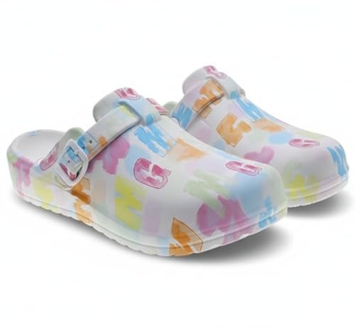 BEPPI Zuecos Comfort de la Marca Pasear y Ocio Comodidad en Cualquier Ocasión Hospital Hogar Cocina e Jardín (Blanco, Sistema Tallas Calzado EU, Adulto, Mujer, Números, Mediano, 38)