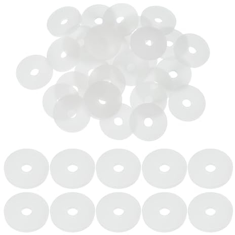 QUARKZMAN 30 Pezzi M5 Guarnizioni Piane In Silicone 5mm ID 20mm OD 2mm Spessore Guarnizioni Piane Grommet In Plastica Fascetta Distanziale Guarnizione Anello Per Tubi Acqua, Bianco