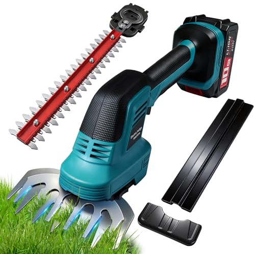 AearKing Tosaerba e Tagliasiepi Elettrico,2 in 1 Taglia Siepi da Giardino Elettrico a Batteria,21 V Forbici Tagliaerba a Batteria e Caricabatteria,Tagliasiepi Elettrico Leggero,Impugnatura Antiscivolo