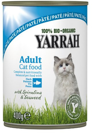Yarrah Pate mit Fisch 400g Bio Katzenfutter, 6er Pack (6 x 0.4 kg)