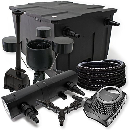 SunSun Filterset 60 000 l damm 18 W dammklarare NEO1000 80 W pump 25 m slang Skimmer Springfontän