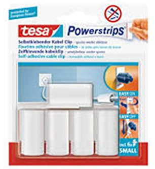 tesa Powerstrips Kabel Clip, weiß, 5 Stück