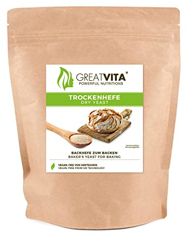 MeaVita levure sèche levure de boulangerie, levure de pain, sans gluten, 500g en sac