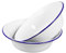 Cabilock 2 Pièces Bol en Émail Vintage - Bassine à Soupe, Assiette à Pain, Bol Apéritif, Vasque Émaillée, Assiette De Dessert Salade Blanche 16cm