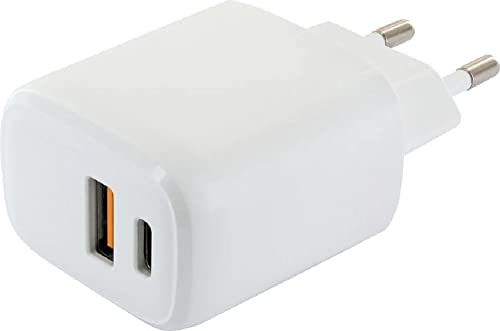 Schwaiger 230V Ladeadapter Schnell USB/TypC weiß