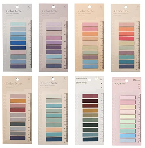 Lot de 1600 onglets adhésifs transparents avec règle, autocollants translucides pour livres, fournitures de bureau