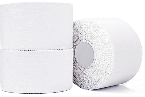 BILGETA 3 Rollen Sporttape, 3,8cmx10m Weiß Tape Sport Tapeverband Fingertape,Hypoallergenes Tapes Medizinische Klebebänder für Fußball Volleyball Klettern Bjj