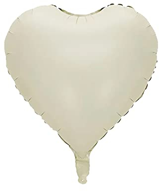 Creme Herzballons Valentinstag 18 Zoll 20 Stück Weiß Herzform Heliumballons,Herz Luftballons Love Luftballons,Herz Luftballon Herzluftballons Helium Geeignet für Hochzeit