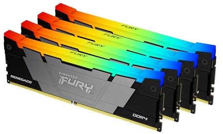 Kingston FURY Renegade RGB 32GB 3600MT/s DDR4 CL16 DIMM (Kit da 4) Memoria Gaming per Computer - KF436C16RB2AK4/32