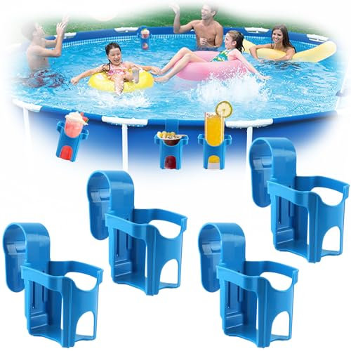 Darryy 4 Piezas Portavasos Piscina, Portavasos de Piscina, Portavasos Junto a la Piscina, Piscina Ddesmontable de Portavasos, Accesorios Piscina Portavasos Colgante