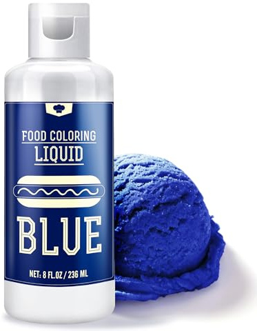 Colorant Alimentaire Bleu - 236ml Colorant Alimentaire Liquide Concentré Sans Goût pour Pâtisserie, Gâteaux, Biscuits, Fondant, Macarons, Fabrication Artisanale de Savon et les Loisirs Créatifs