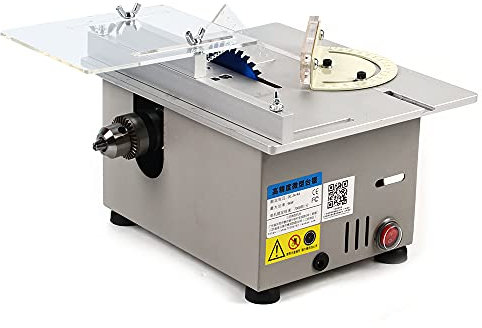CLEADONG Mini sierra circular de mesa, 96 W, sierra circular de mesa, portátil, de precisión, hoja de sierra de 1,5 a 10 mm, altura ajustable para manualidades, bricolaje, madera hecha a mano