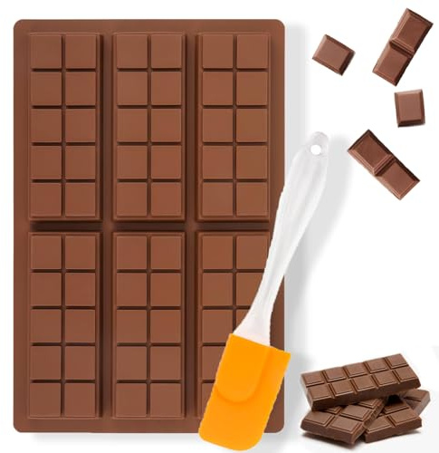 JOOTUEPO Molde Chocolate Dubai, Moldes Para Barra De Chocolate Profundos De Silicona Sin BPA, Molde de Chocolate Con Espátula para Bombones Postres Caseros, Barras Energéticas y Chocolate