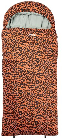 Vango Stellar Junior Sleeping Bag with Shaped Hood, Insulated, Soft Smooth Polair Lining and Shell, Zip Guard, Double Layer Construction for Extra Warmth ideal Kids, Boys, Girls (Dragons Fire)