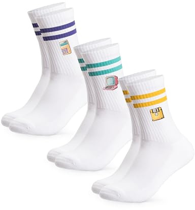 Occulto Damen & Herren Motiv Tennissocken 3er Pack (Modell: Rio), Statement Tennis Socken Informatiker 43-46