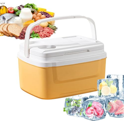 Ruwshuuk Camping Cooler - 8L Car Fridge Portable Freezer Cooler - Leakproof Car Refrigerator with Handle Large Capacity Ice Chest for Beverages Food Drink