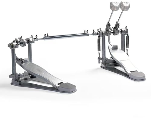 PLADRUBO P800 Direct Drive Double Bass Pedal - Aerospace Grade Materials, One-Piece Construction for Drum Set (Double) Silvery